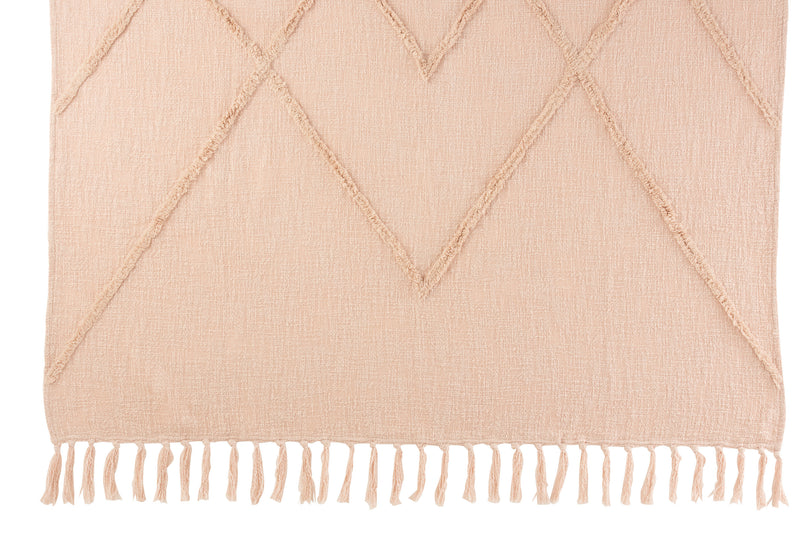 Set van 2: roze geruite plaid van katoen en polyester