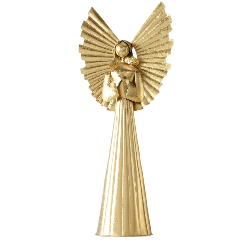 Metal decorative figure angel Nuriel in gold - 54 cm