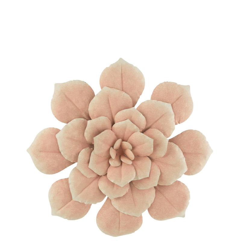 4er-Set Wanddekoration "Blume" aus Metall in Rosa