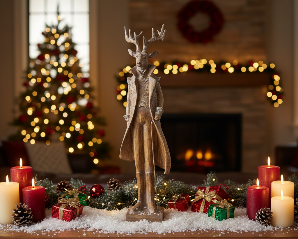 Decorative figure XXL size Lord Antlers deer figure brown 62cm