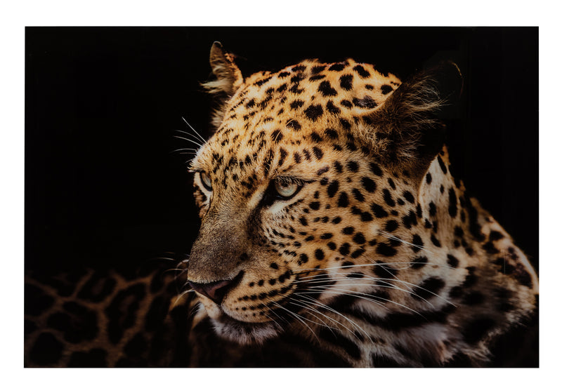 XXL Wanddekoration Leopard - Gehärtetes Glas in Farbmix - Eindrucksvolle und dynamische Kunst für Tierliebhaber und moderne Wohnräume