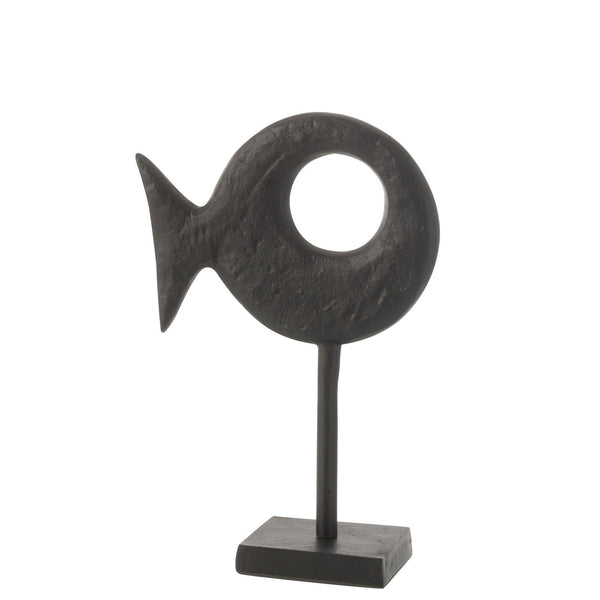 2er Set Fischfiguren auf Standfuß - Elegantes Aluminium Design, Small, 30cm - Moderne Deko für Heim & Büro