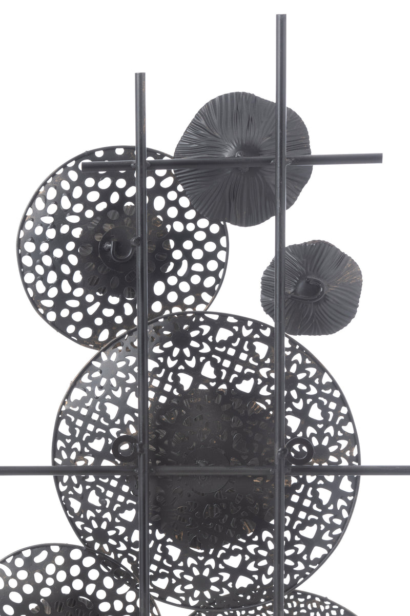 Handmade wall decoration flowers metal brown - stylish accessory for a timeless home