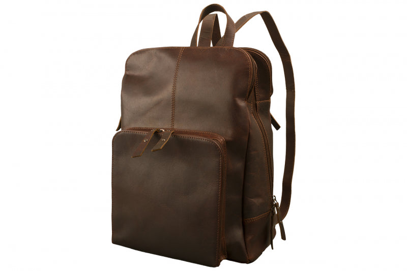 Vintage Buffalo Leather Backpack - Perfect for Professionals
