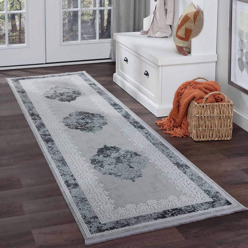 Sehrazat Premium Glory 240 Collection Grey - Premium Designer Teppich mit 3D-Effekt