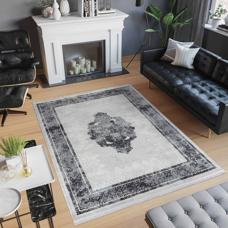 Sehrazat Premium Glory 240 Collection Grey - Premium Designer Teppich mit 3D-Effekt