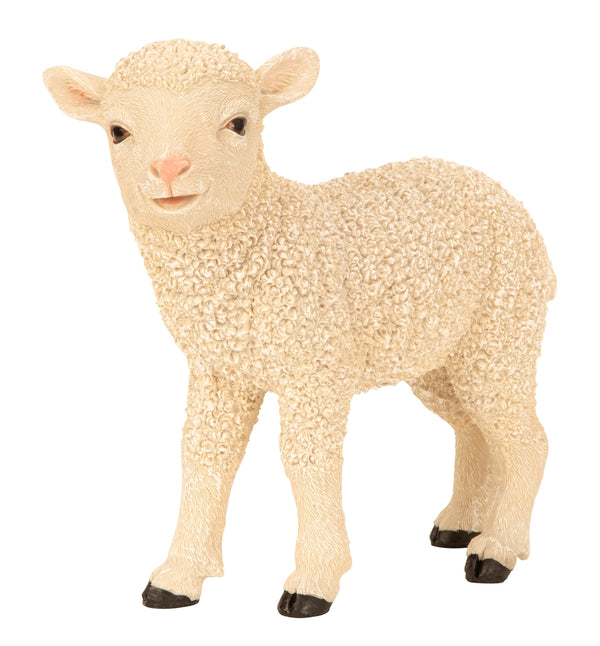 Decorative figure sheep Lilo – lifelike animal figure made of polyresin 23cm height