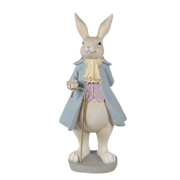 Decoration rabbit beige blue 12x9x26 cm
