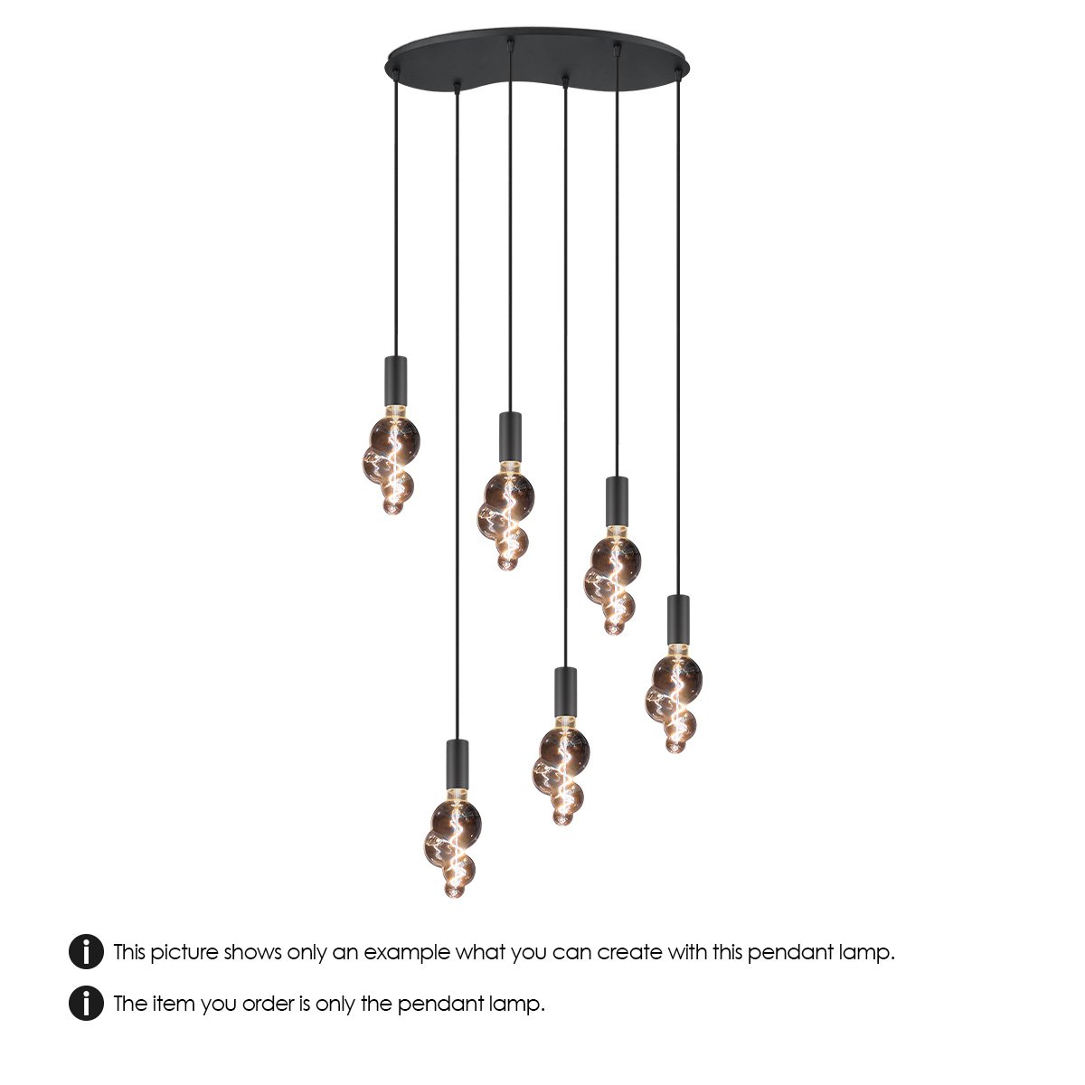 Oval metal hanging lamp 6L - 60/25.8/117.5CM