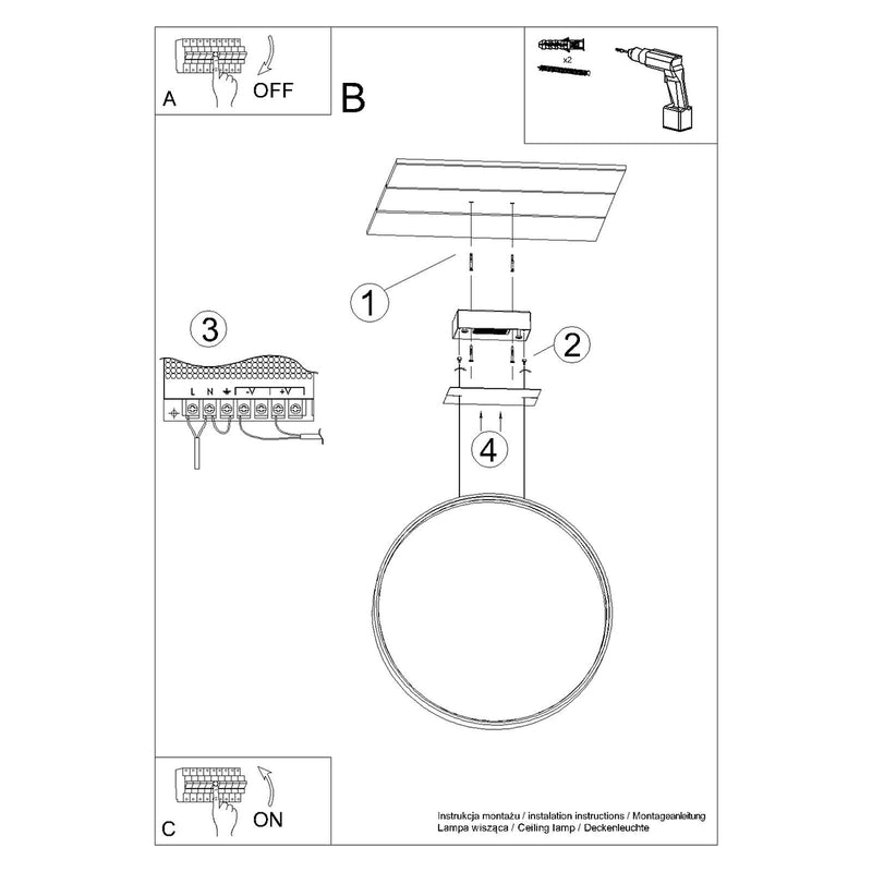 Hanging light RIO 78 chrome LED 4000K