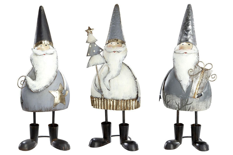 6er Set Metall Santa Trio - Festliche Figuren für eine zauberhafte Weihnachtszeit