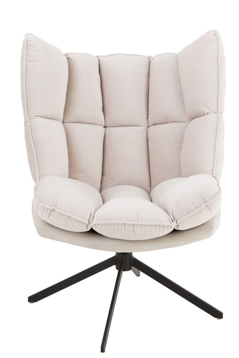 Eleganter Relaxstuhl mit Kissen in Beige, Rostbraun oder Hellgrau für stilvolle Entspannung