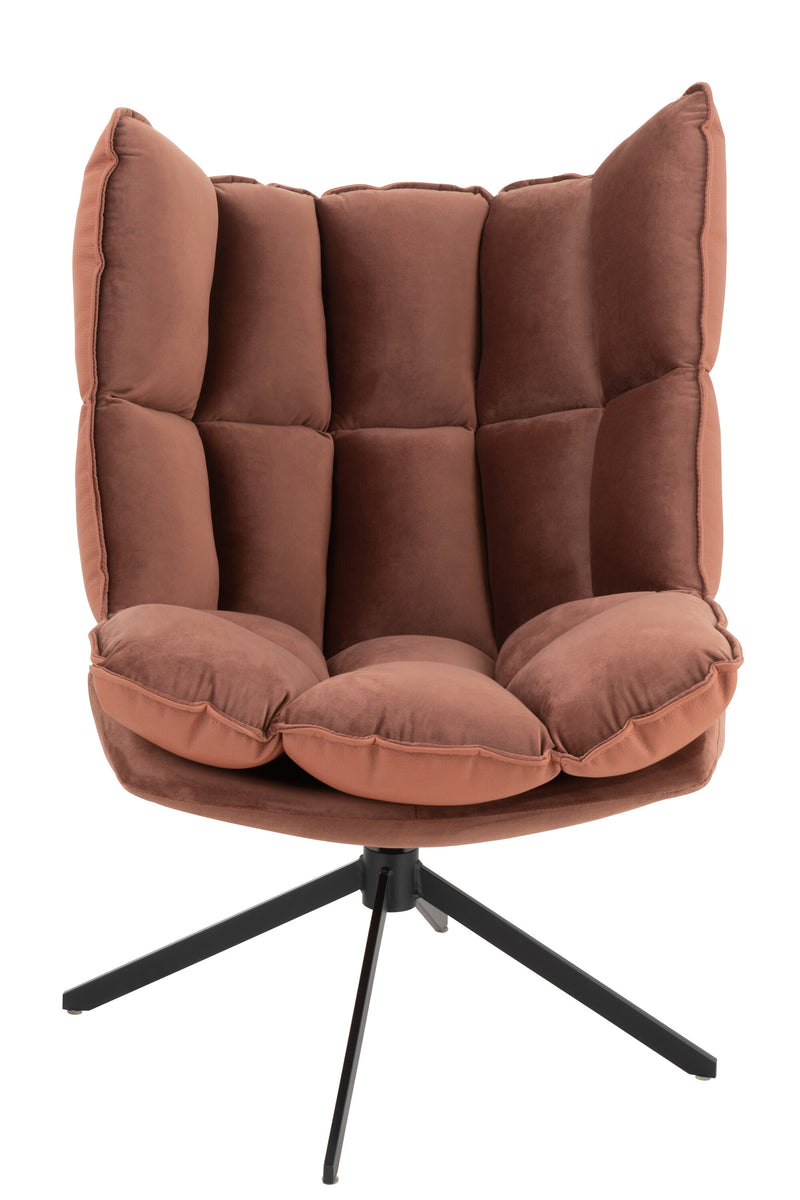 Eleganter Relaxstuhl mit Kissen in Beige, Rostbraun oder Hellgrau für stilvolle Entspannung