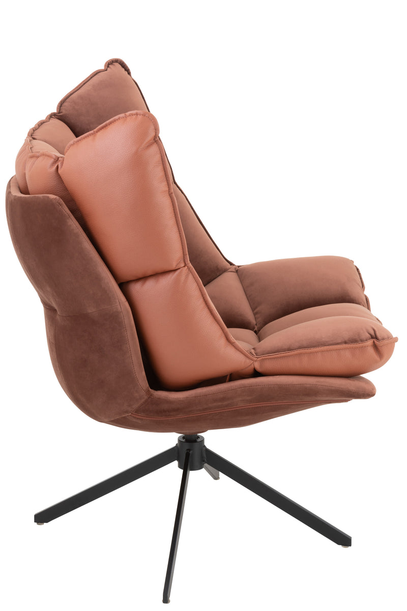 Eleganter Relaxstuhl mit Kissen in Beige, Rostbraun oder Hellgrau für stilvolle Entspannung