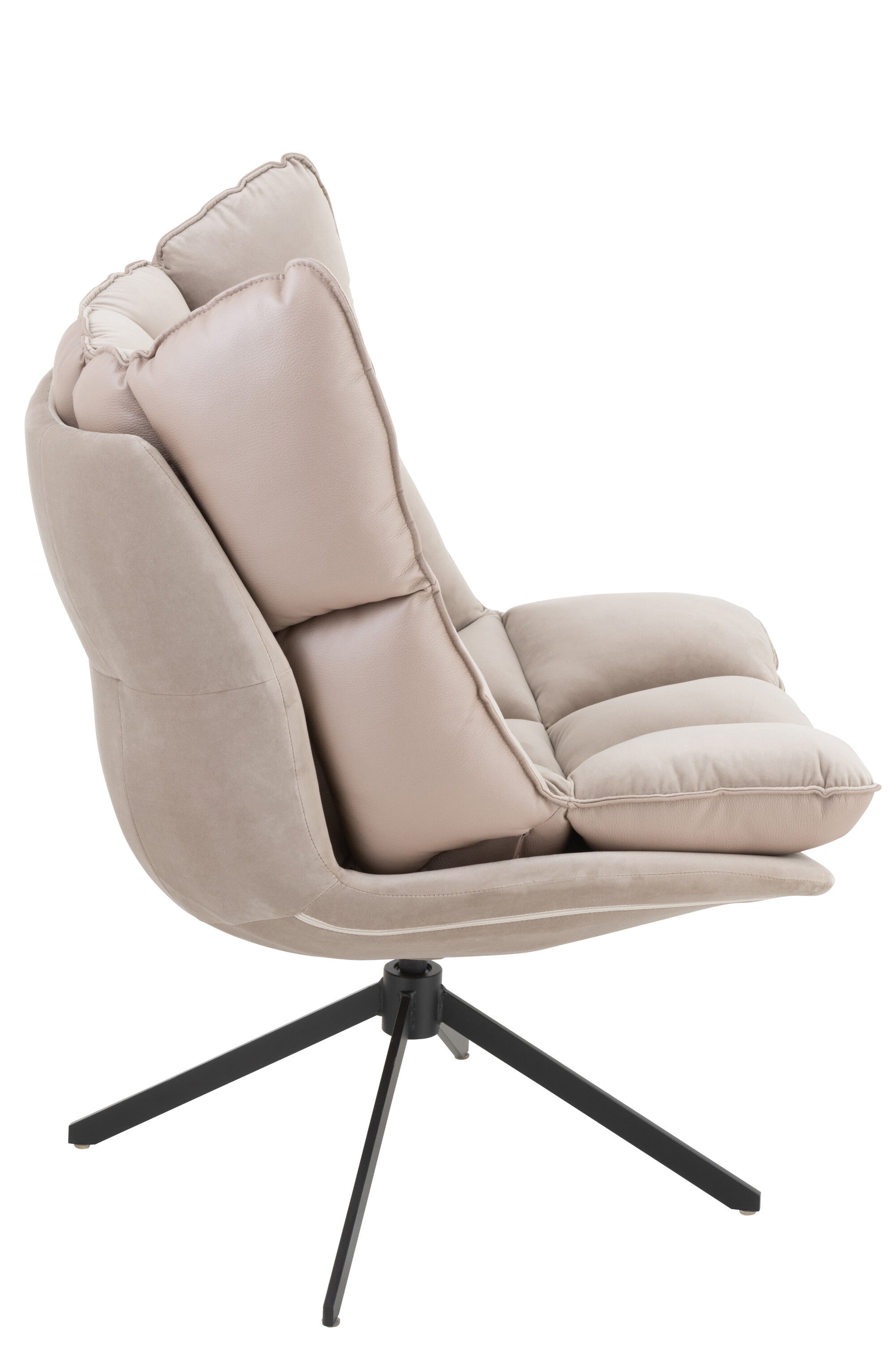 Eleganter Relaxstuhl mit Kissen in Beige, Rostbraun oder Hellgrau für stilvolle Entspannung