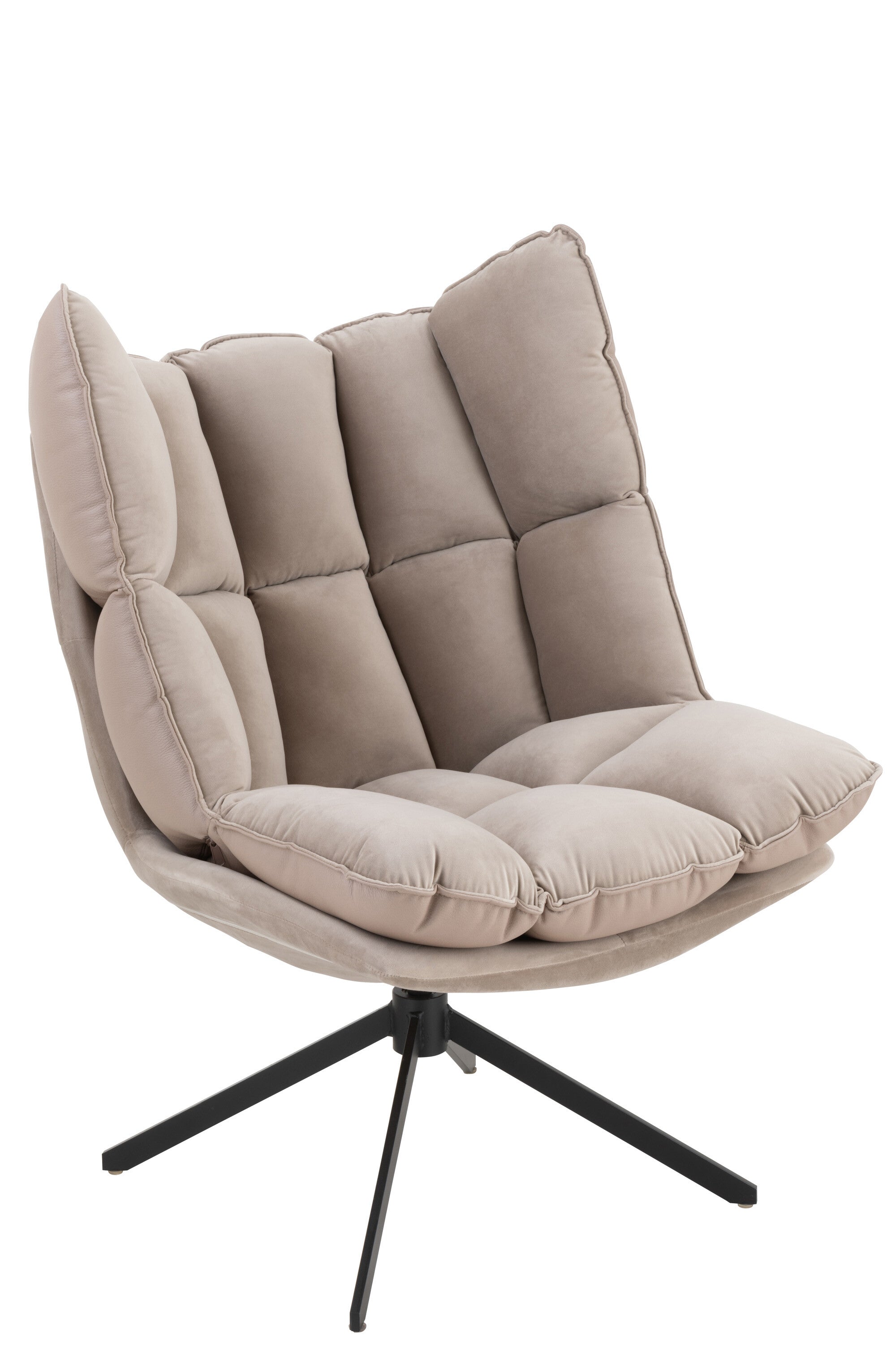 Eleganter Relaxstuhl mit Kissen in Beige, Rostbraun oder Hellgrau für stilvolle Entspannung