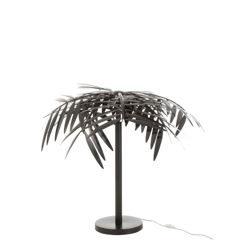 Exquisite Tischlampe im Palmblätter-Design – Schwarzmetallenes Kunstwerk für Ihr Zuhause