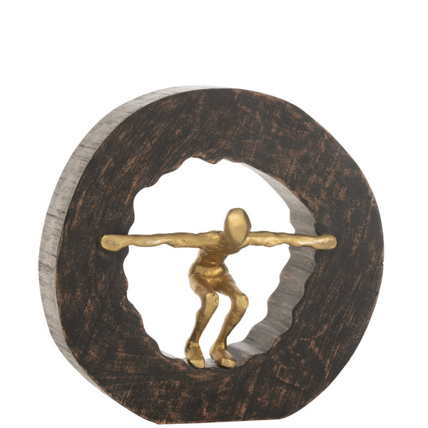 Elegant set of 2 metal figures SPRINGER in gold for exclusive decoration