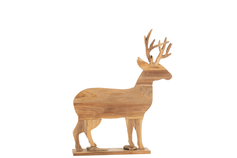 Hirsch aus Baumstämmen - Natürliches Holzdesign Höhe 66cm