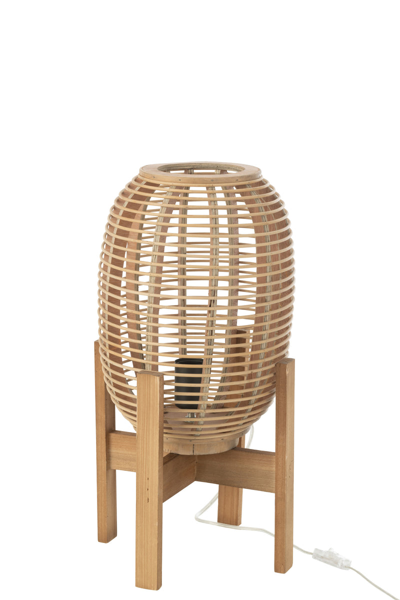 Natürliche Stehlampe aus Holz und Bambus - 54 cm Höhe im authentischen Design