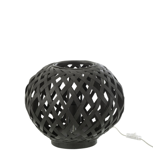 Elegantes 2er-Set Tischlampen aus Bambus in stilvollem Schwarz - Nachhaltig & Modern