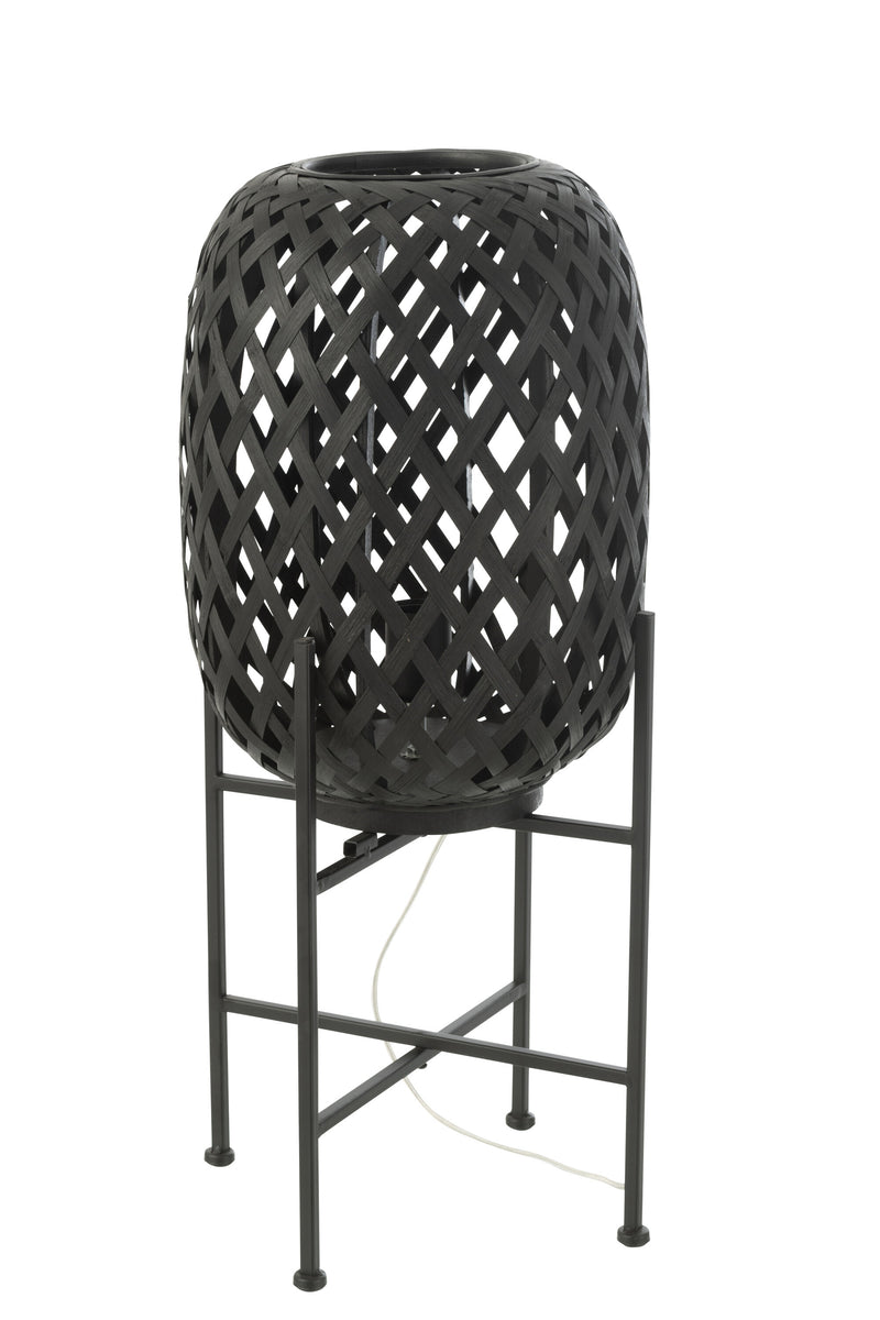 Bamboo Noir vloerlamp met metalen frame