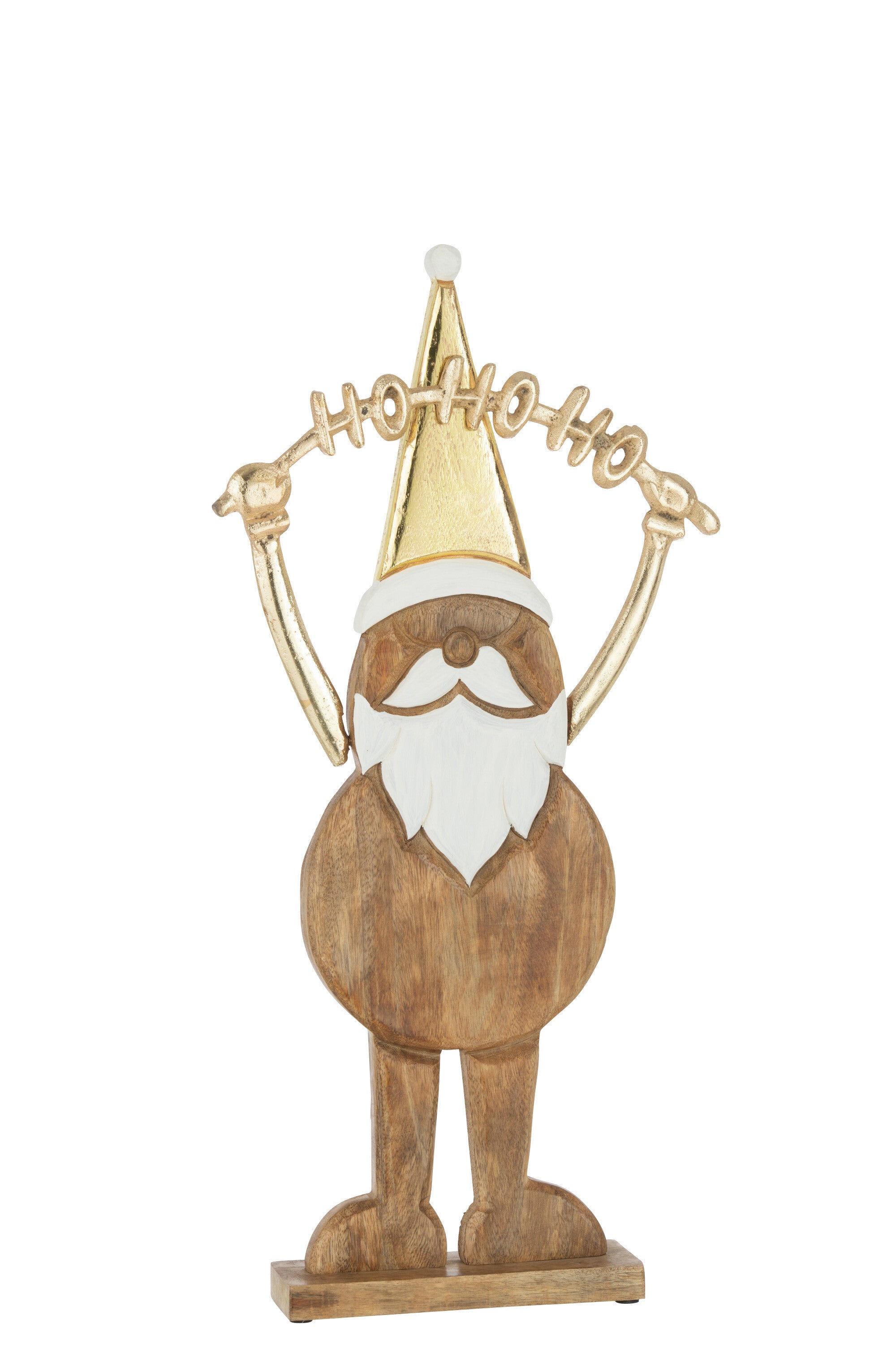 Weihnachtsmann Hohoho Schriftzug in Gold 53cm