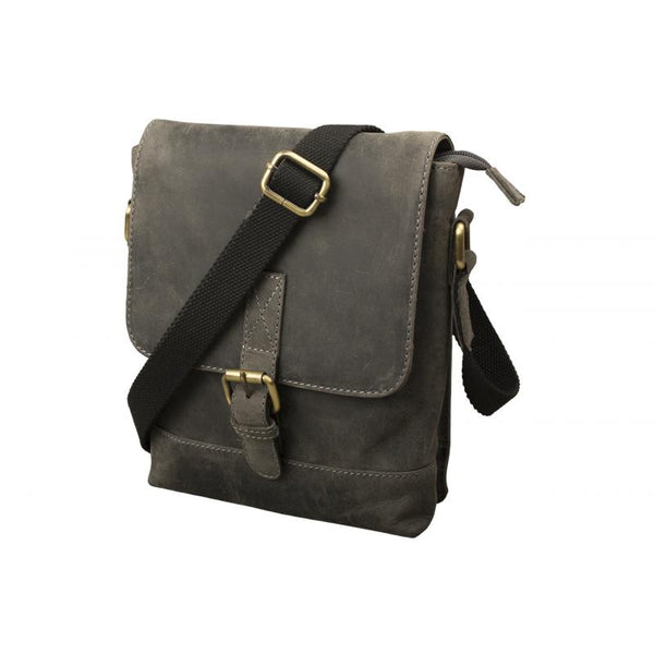 Crossbody bag leather anthracite – shoulder bag made of oiled cowhide