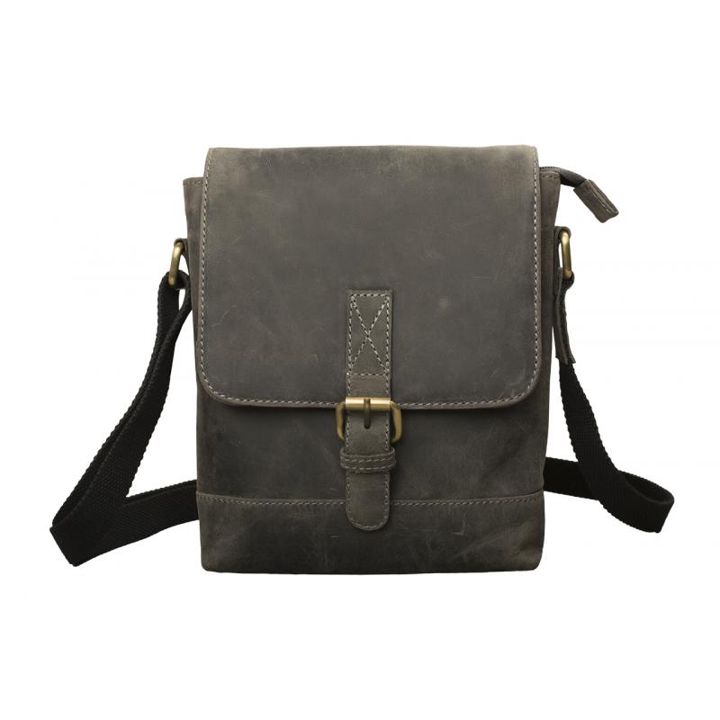 Crossbody bag leather anthracite – shoulder bag made of oiled cowhide