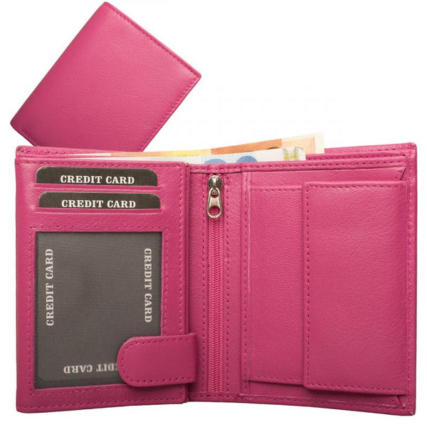 Women's Wallet Nappa Leather Pink - Compact combination wallet with plenty of storage space