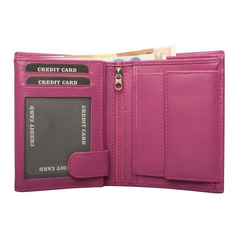 Women's Wallet Nappa Leather Pink - Compact combination wallet with plenty of storage space