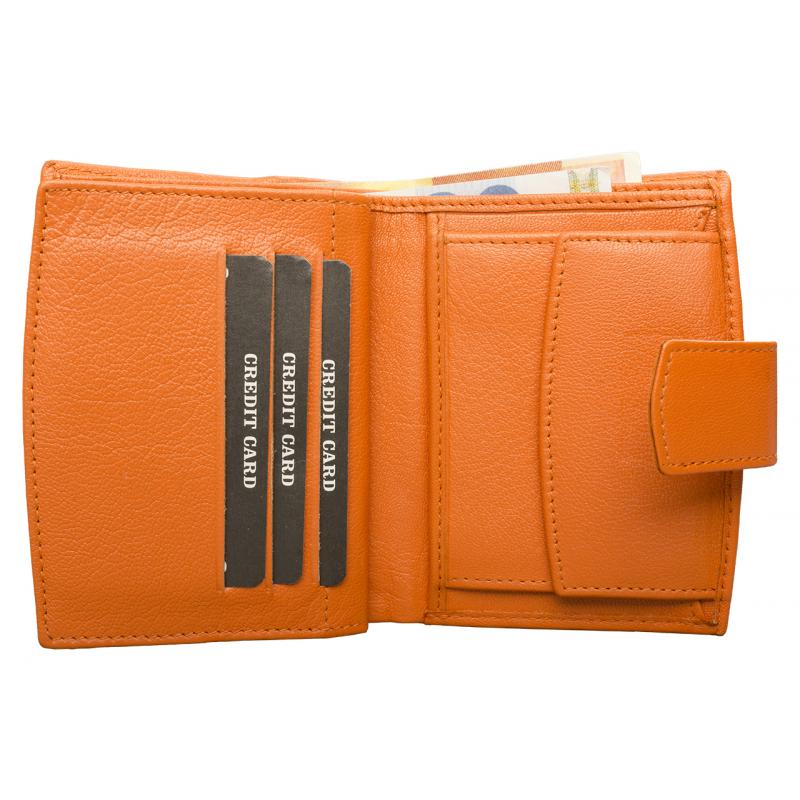 Damen Geldbörse Milano orange aus Nappa Leder 12 cm
