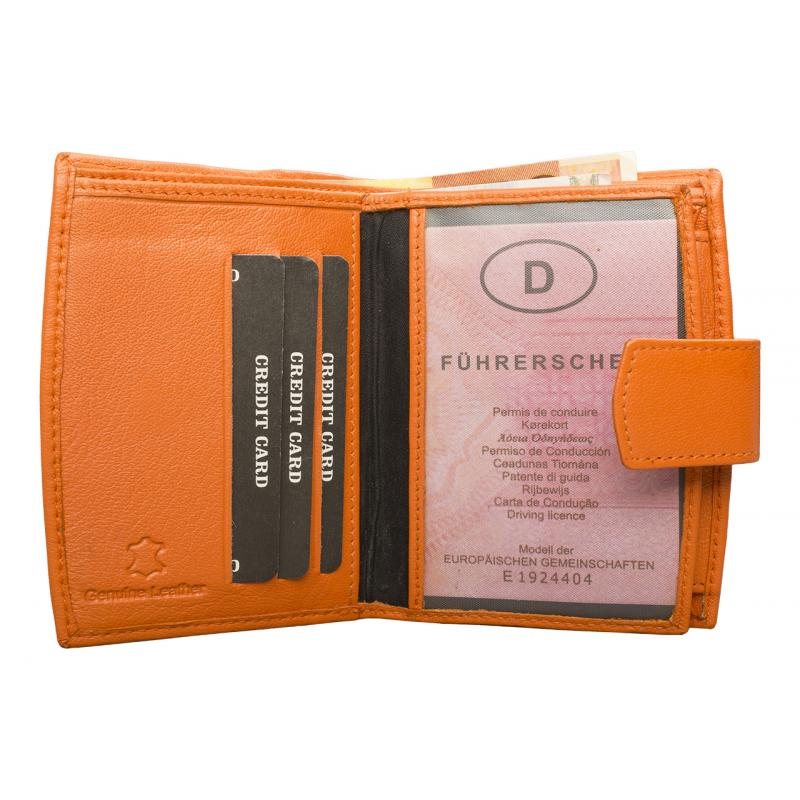 Damen Geldbörse Milano orange aus Nappa Leder 12 cm