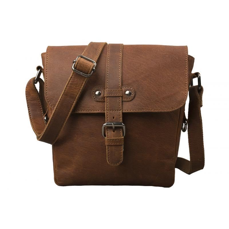 Crossbody Tasche Trailstone Büffel Leder Vintage Braun 26cm Umhängetasche