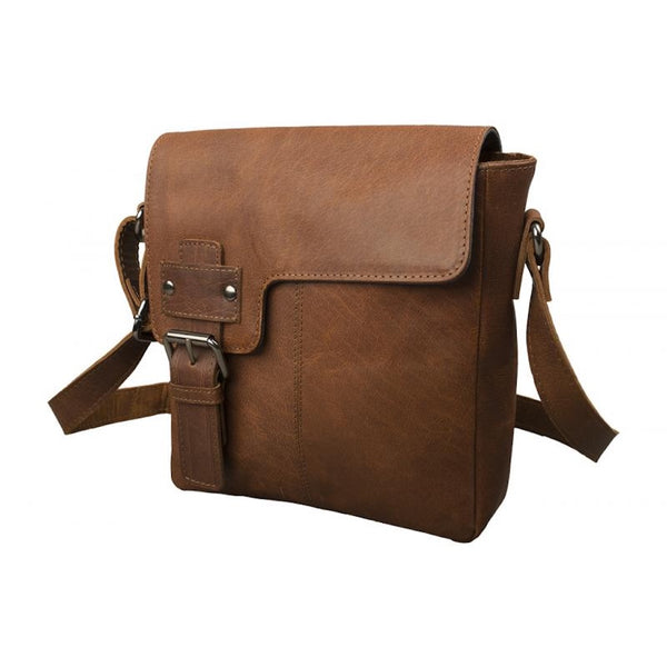 Lina Classic Crossbody Tasche Büffel Leder Vintage Braun Umhängetasche