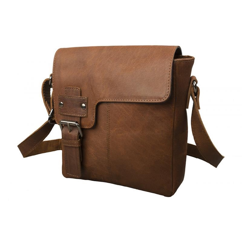 Lina Classic Crossbody Tasche Büffel Leder Vintage Braun Umhängetasche