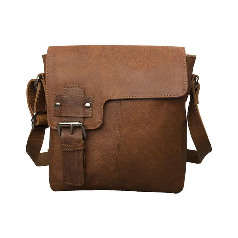 Lina Classic Crossbody Tasche Büffel Leder Vintage Braun Umhängetasche
