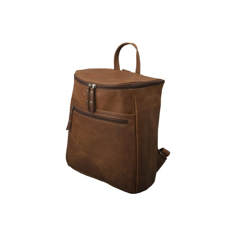 Rucksack Urban Nomad Büffel Leder Braun Vintage 30cm
