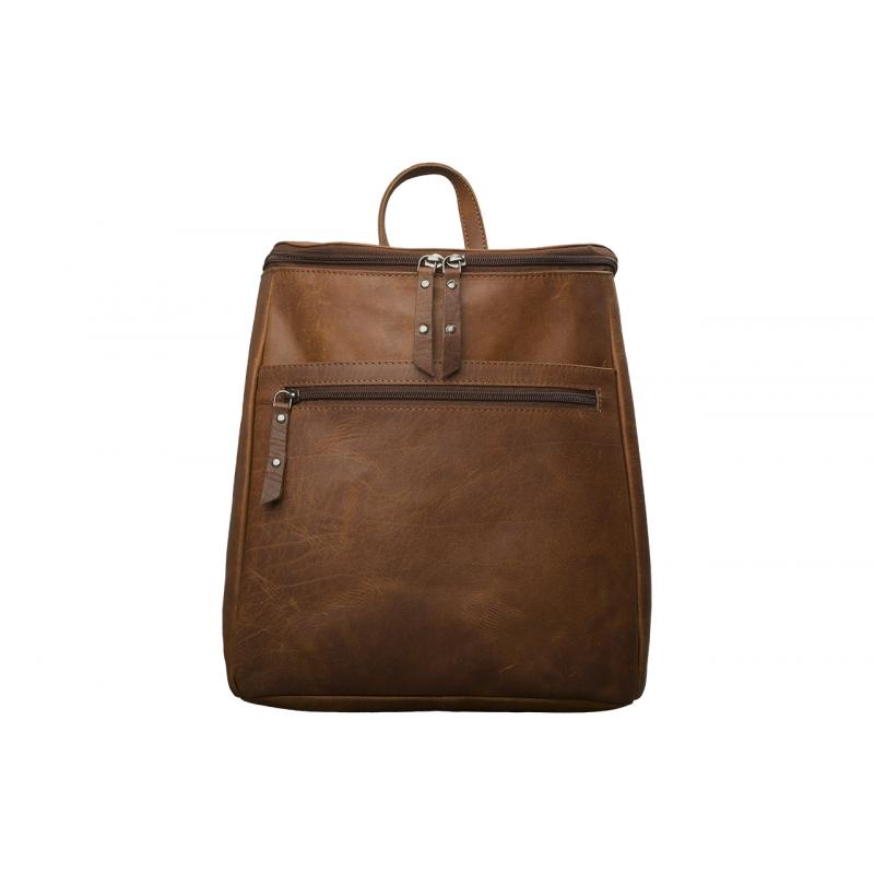 Rucksack Urban Nomad Büffel Leder Braun Vintage 30cm