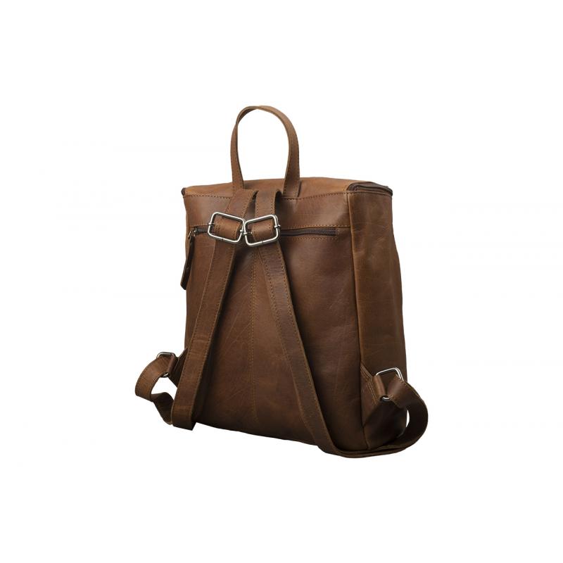 Rucksack Urban Nomad Büffel Leder Braun Vintage 30cm