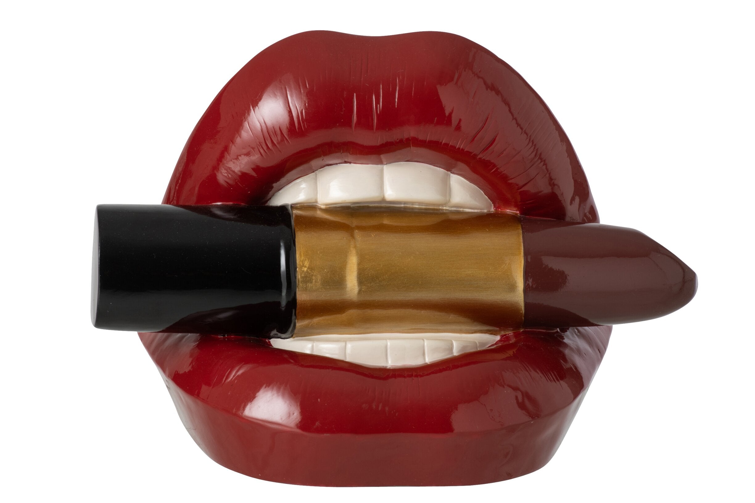 Deko Lippen Ruby mit Lippenstift rot 33 cm