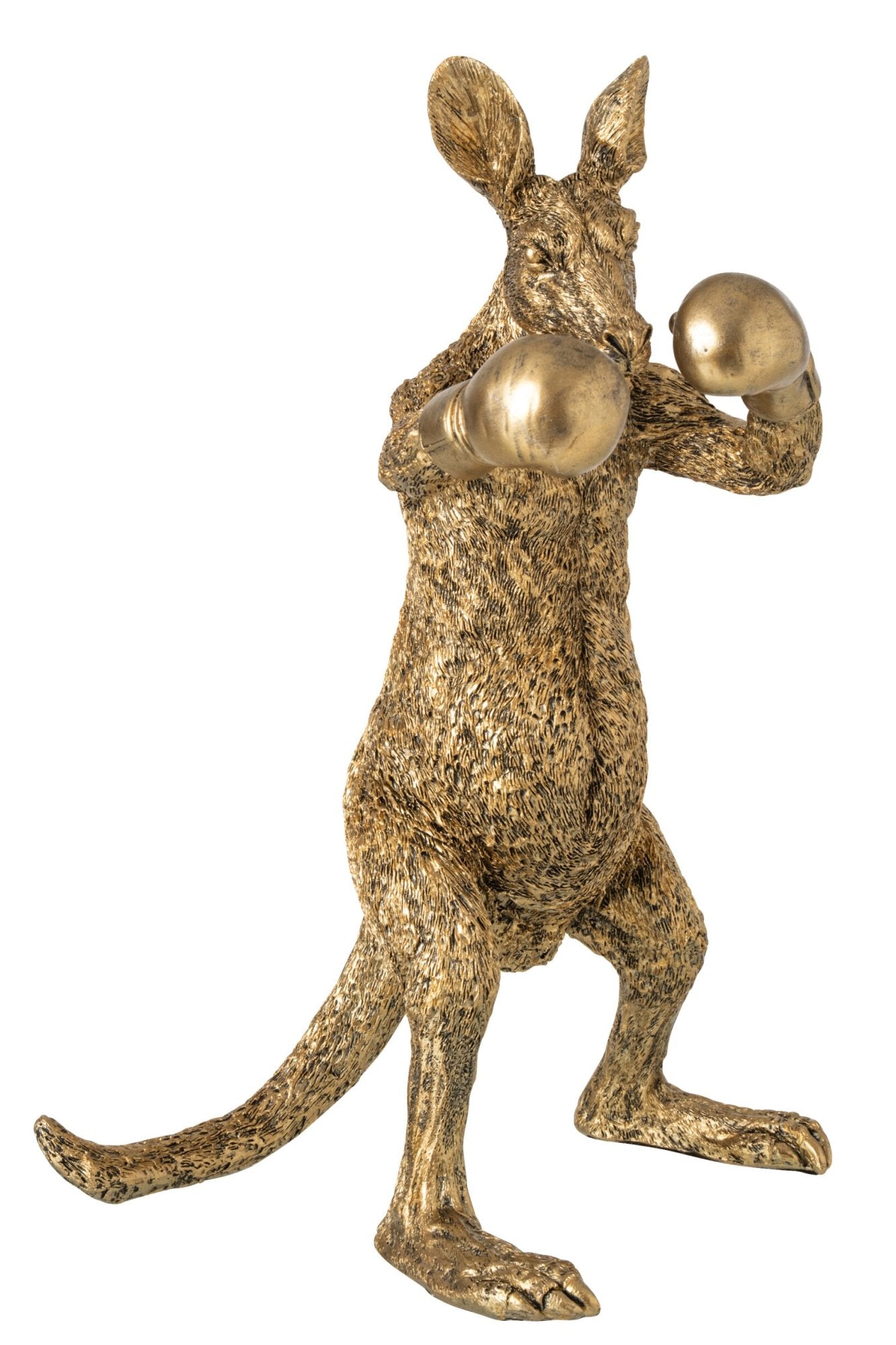 Dekofigur Känguru Boxer Gold Skulptur Figur modern groß Höhe 40cm