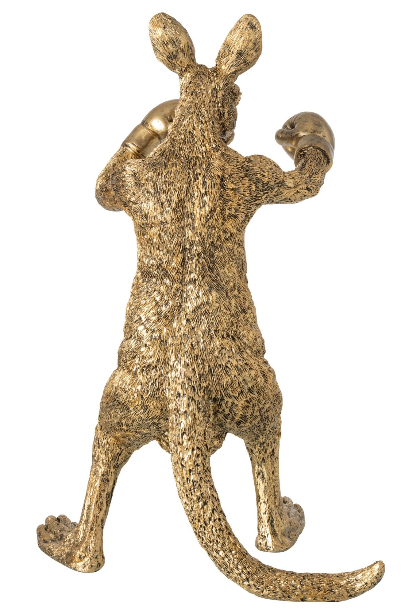 Dekofigur Känguru Boxer Gold Skulptur Figur modern groß Höhe 40cm
