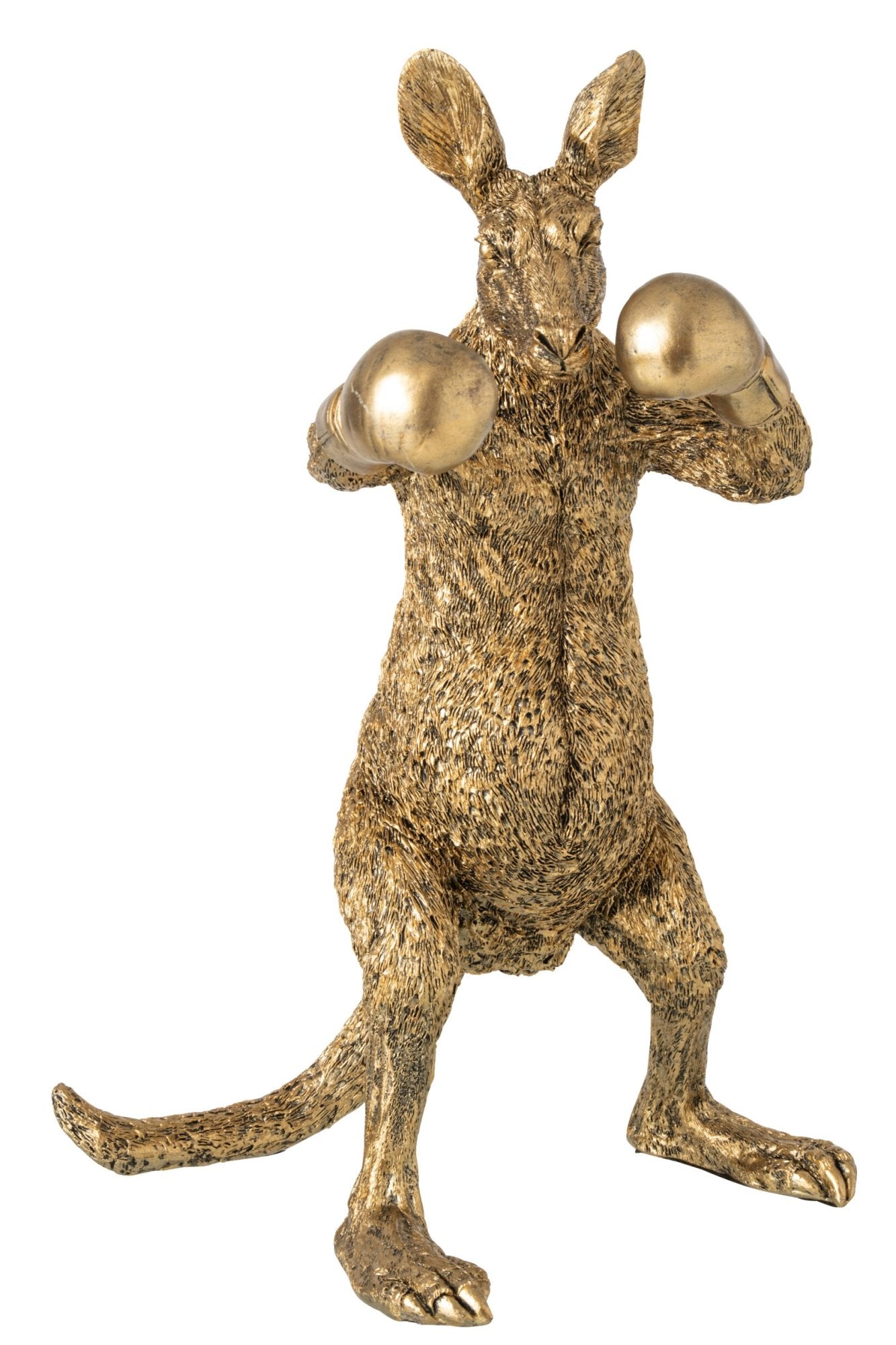 Dekofigur Känguru Boxer Gold Skulptur Figur modern groß Höhe 40cm