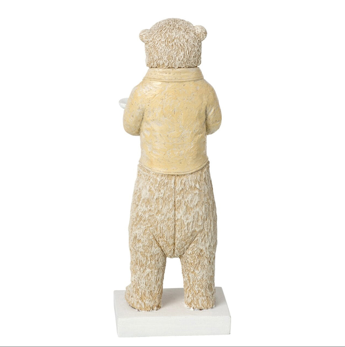 Deko Bär Kellner Bruno mit Tablett beige 30 cm