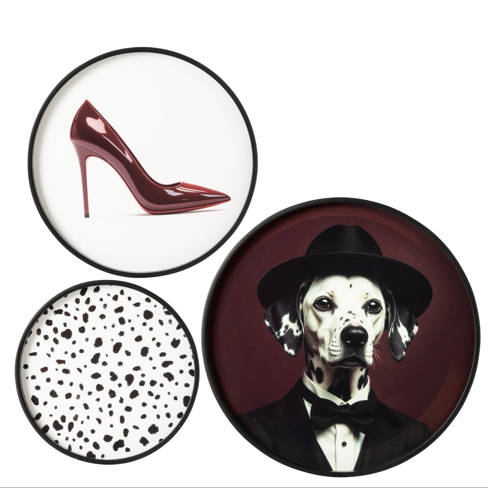 Dalmatiner Wandbilder Fashion 3er Set Schwarz Weiß