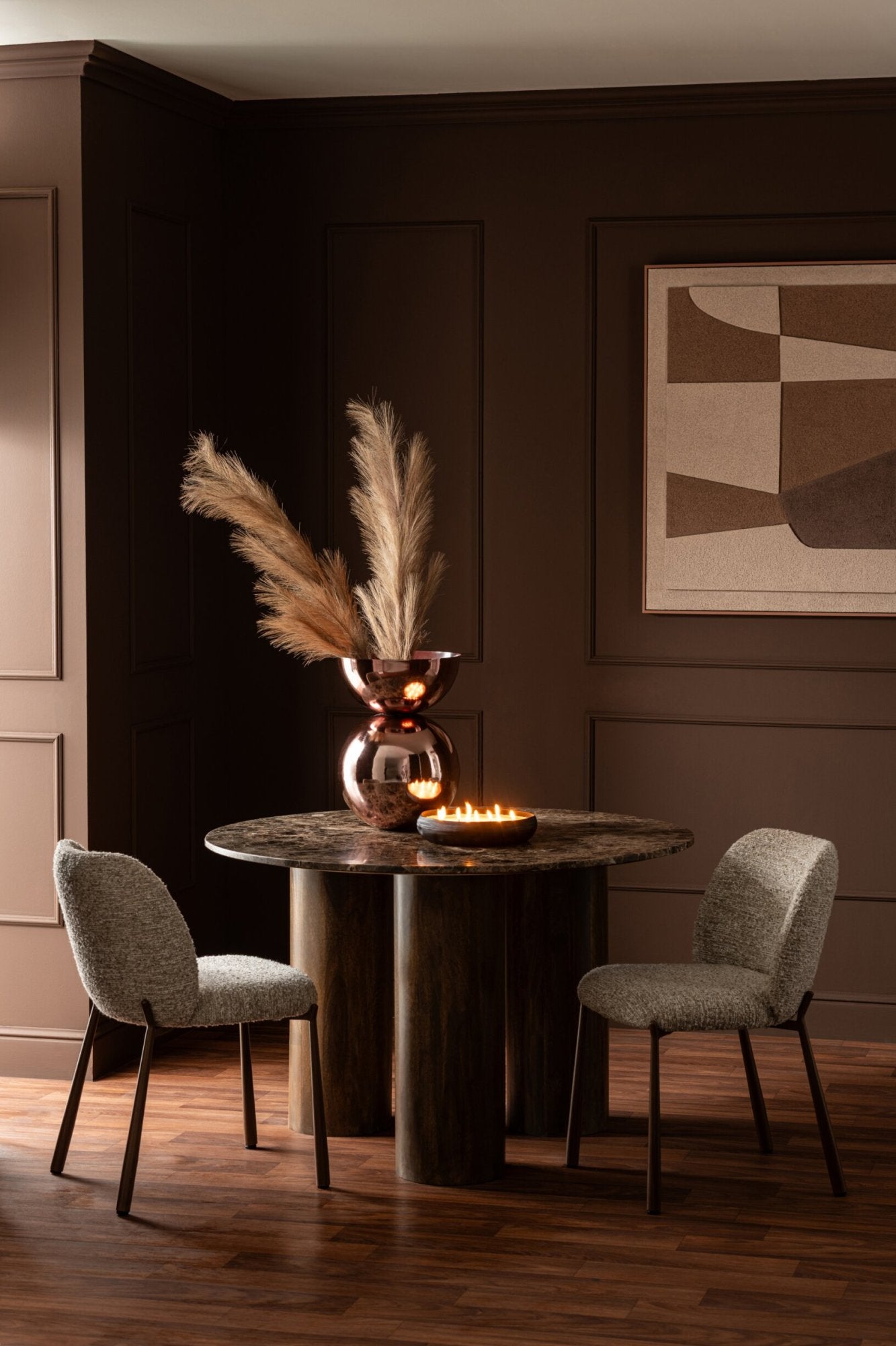 Vase Lumina Rund Metall Kupfer Glänzend