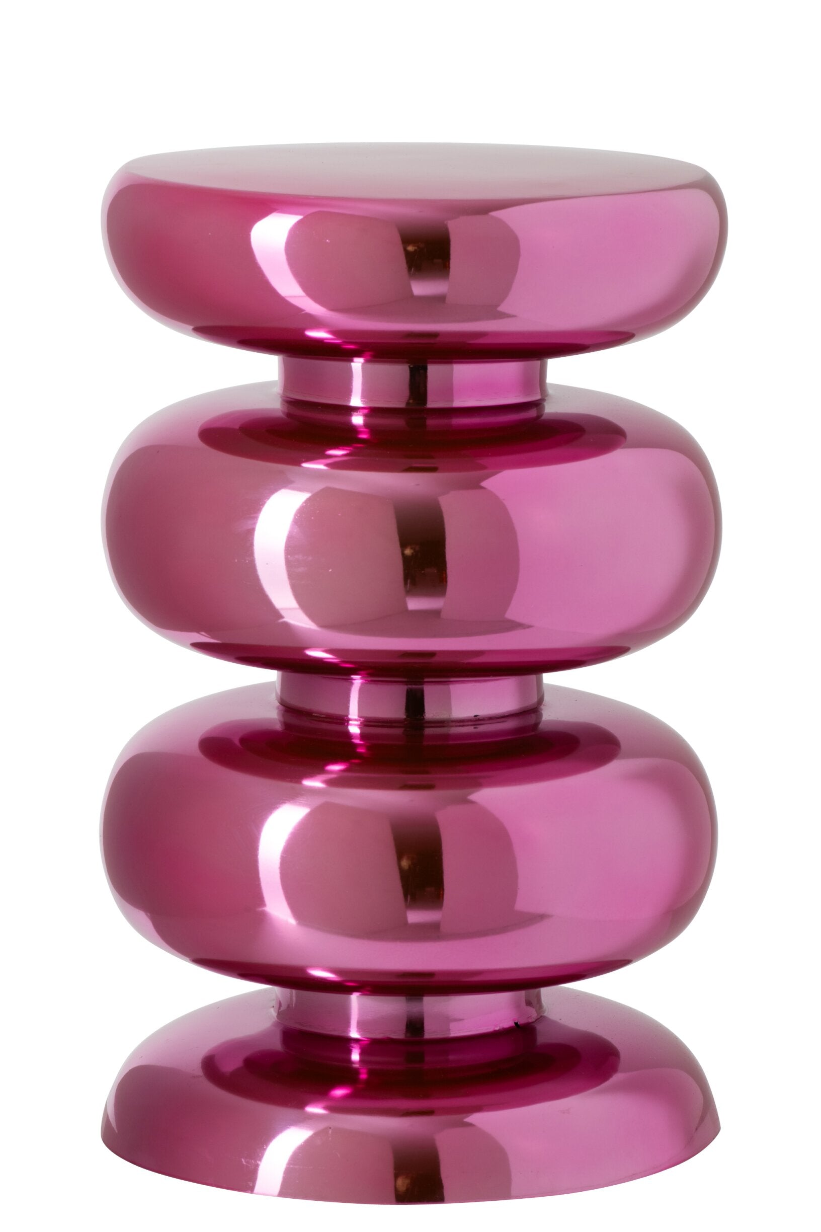Hocker Nova Rund Metall Neonpink Glanz