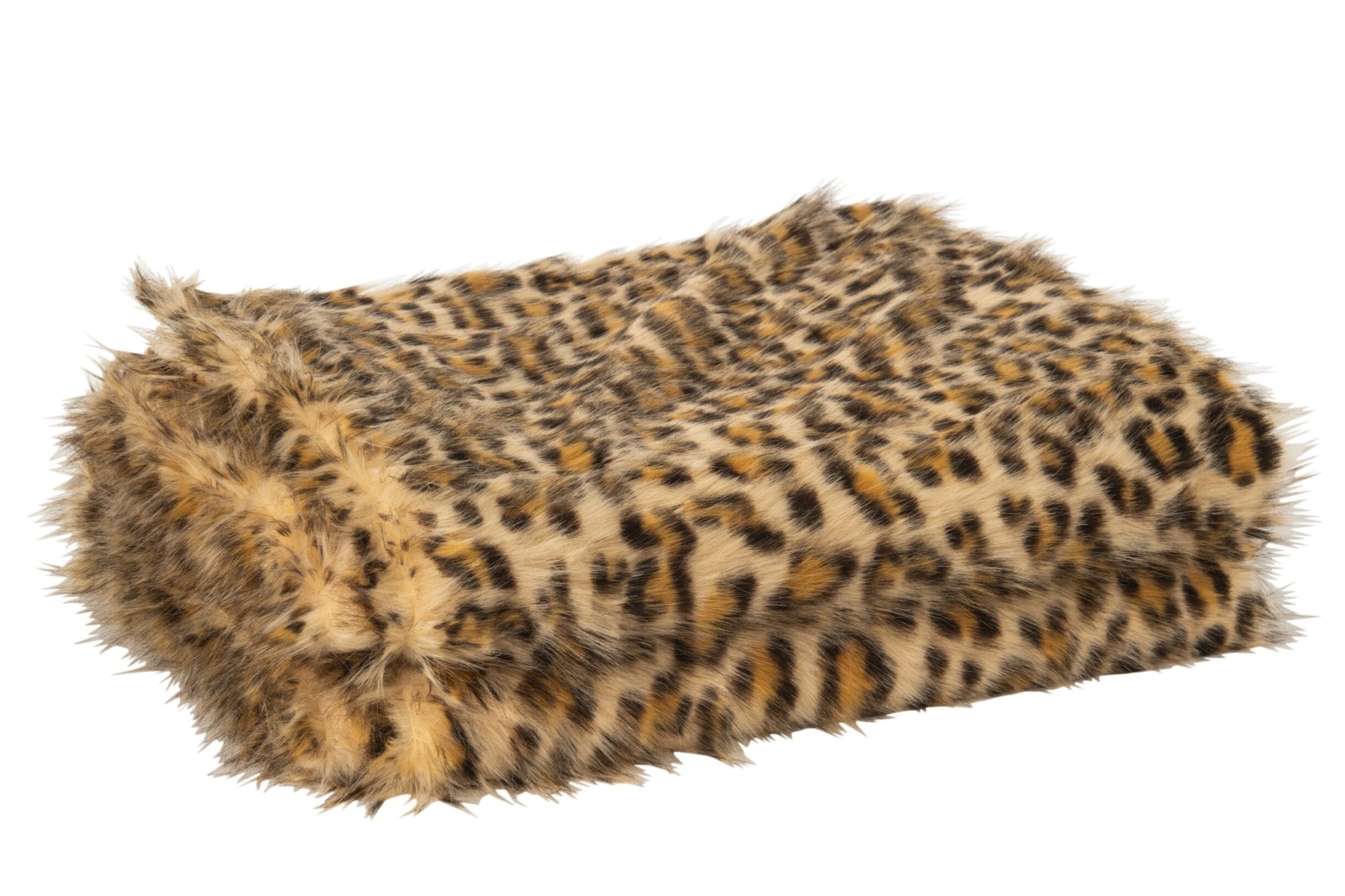 Kuscheldecke Wohndecke Leo mit Leopardenmuster braun beige 130 x 180 cm