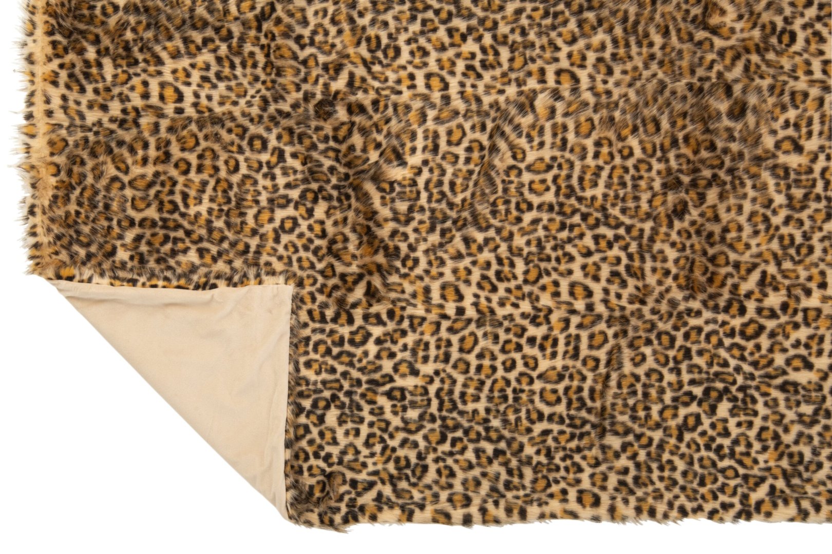 Kuscheldecke Wohndecke Leo mit Leopardenmuster braun beige 130 x 180 cm